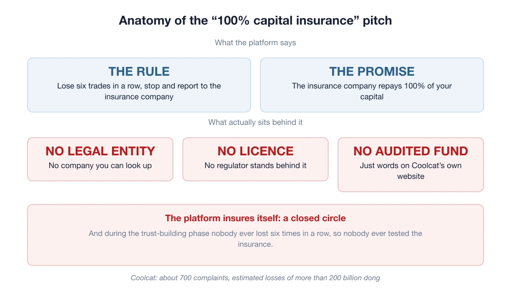 Anatomy of the 100% capital insurance pitch used by the Coolcat scam