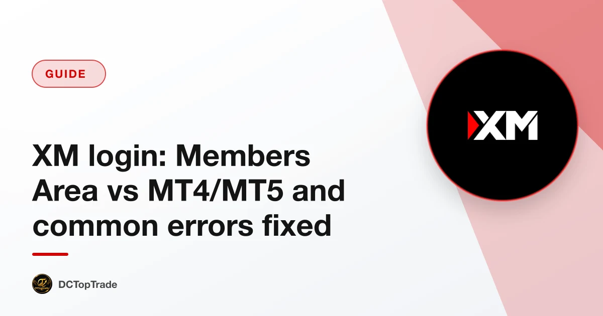 XM login: Members Area vs MT4/MT5 and common errors fixed