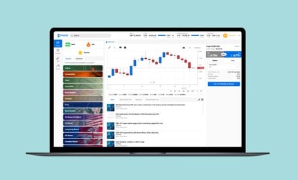 Nền tảng Trading Station của FXCM trên laptop