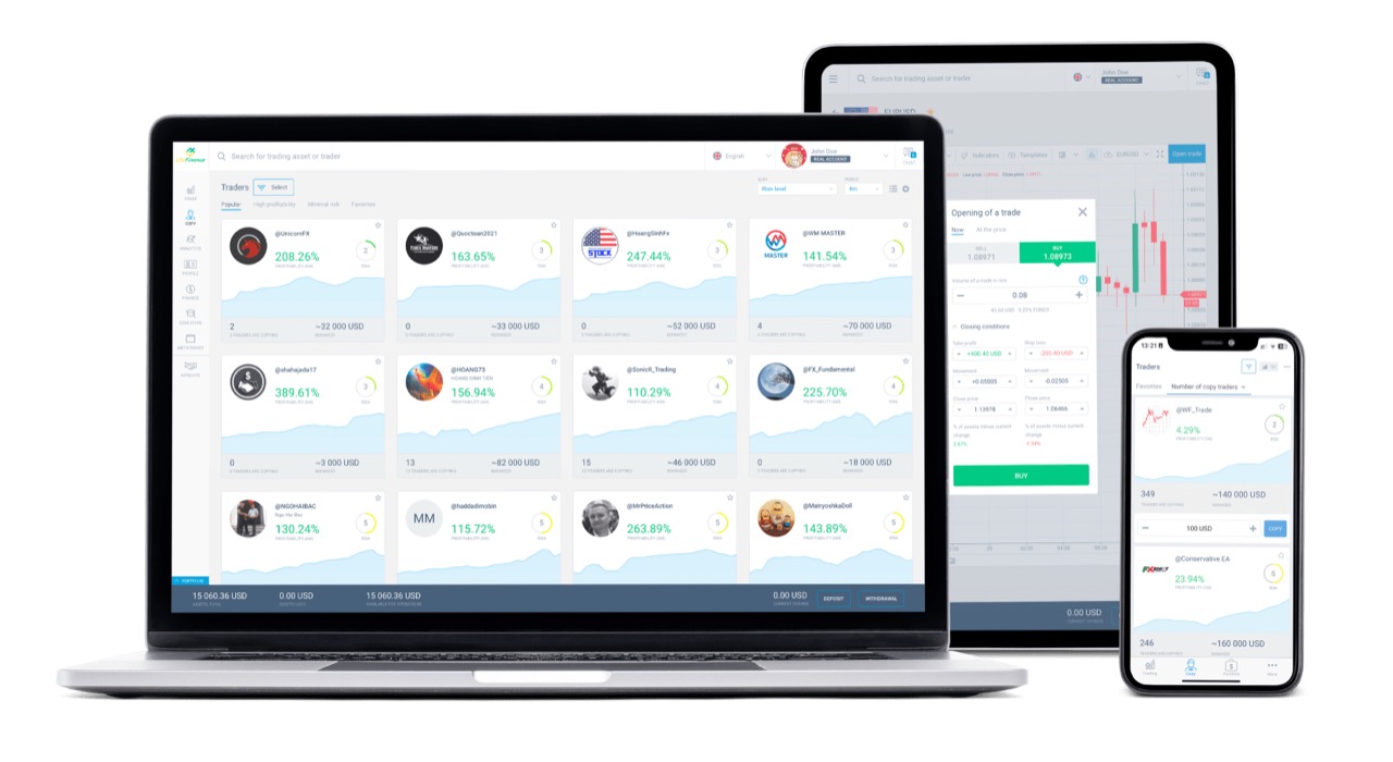 Nền tảng giao dịch web LiteFinance trên máy tính