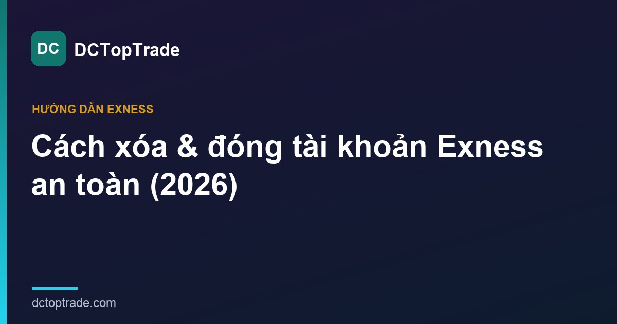Cách xóa & đóng tài khoản Exness an toàn (2026)